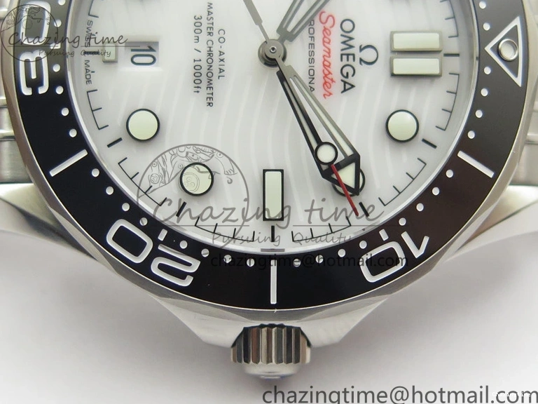 0202 Seamaster Diver 300M ORF 1:1 Best Edition Black Ceramic White Dial on SS Bracelet A Reliable 7865